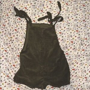 Dark Green Corduroy Overalls